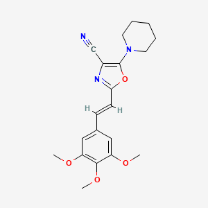 5-(piperidin-1-yl)-2-[(E)-2-(3,4,5-trimethoxyphenyl)ethenyl]-1,3-oxazole-4-carbonitrile