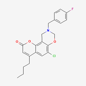 4-butyl-6-chloro-9-(4-fluorobenzyl)-9,10-dihydro-2H,8H-chromeno[8,7-e][1,3]oxazin-2-one