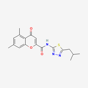 5,7-dimethyl-N-[(2Z)-5-(2-methylpropyl)-1,3,4-thiadiazol-2(3H)-ylidene]-4-oxo-4H-chromene-2-carboxamide