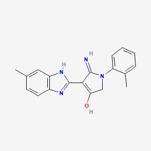 molecular formula C19H18N4O B11384893 5-Amino-4-(6-methyl-1H-1,3-benzodiazol-2-YL)-1-(2-methylphenyl)-2,3-dihydro-1H-pyrrol-3-one 