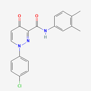 molecular formula C19H16ClN3O2 B11384939 1-(4-chlorophenyl)-N-(3,4-dimethylphenyl)-4-oxo-1,4-dihydropyridazine-3-carboxamide 