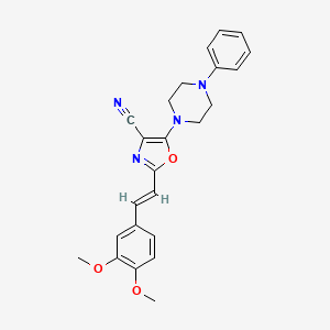 2-[(E)-2-(3,4-dimethoxyphenyl)ethenyl]-5-(4-phenylpiperazin-1-yl)-1,3-oxazole-4-carbonitrile