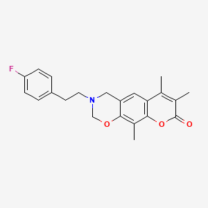 3-[2-(4-fluorophenyl)ethyl]-6,7,10-trimethyl-3,4-dihydro-2H,8H-chromeno[6,7-e][1,3]oxazin-8-one