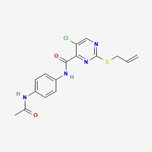 N-[4-(acetylamino)phenyl]-5-chloro-2-(prop-2-en-1-ylsulfanyl)pyrimidine-4-carboxamide