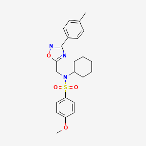 N-cyclohexyl-4-methoxy-N-{[3-(4-methylphenyl)-1,2,4-oxadiazol-5-yl]methyl}benzenesulfonamide