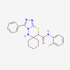 molecular formula C23H25N5OS B11385005 N-(2-methylphenyl)-3'-phenylspiro[cyclohexane-1,6'-[1,2,4]triazolo[3,4-b][1,3,4]thiadiazine]-7'-carboxamide 