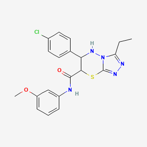 molecular formula C20H20ClN5O2S B11385008 6-(4-chlorophenyl)-3-ethyl-N-(3-methoxyphenyl)-6,7-dihydro-5H-[1,2,4]triazolo[3,4-b][1,3,4]thiadiazine-7-carboxamide 