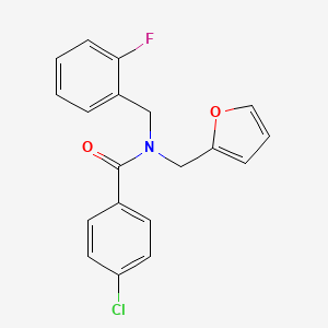 4-chloro-N-(2-fluorobenzyl)-N-(furan-2-ylmethyl)benzamide