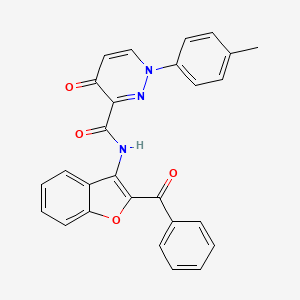 molecular formula C27H19N3O4 B11385036 N-(2-benzoyl-1-benzofuran-3-yl)-1-(4-methylphenyl)-4-oxo-1,4-dihydropyridazine-3-carboxamide 