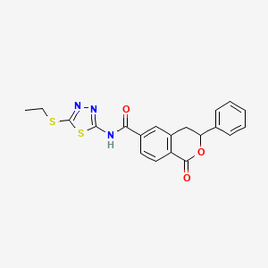 N-[5-(ethylsulfanyl)-1,3,4-thiadiazol-2-yl]-1-oxo-3-phenyl-3,4-dihydro-1H-isochromene-6-carboxamide