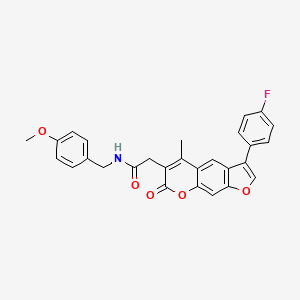 2-[3-(4-fluorophenyl)-5-methyl-7-oxo-7H-furo[3,2-g]chromen-6-yl]-N-(4-methoxybenzyl)acetamide