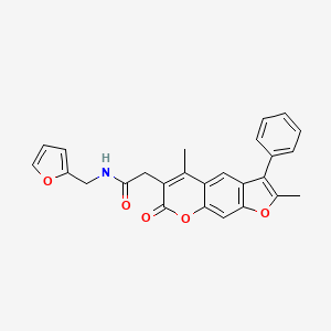 2-(2,5-dimethyl-7-oxo-3-phenyl-7H-furo[3,2-g]chromen-6-yl)-N-(2-furylmethyl)acetamide