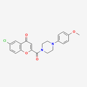 molecular formula C21H19ClN2O4 B11385085 6-chloro-2-{[4-(4-methoxyphenyl)piperazin-1-yl]carbonyl}-4H-chromen-4-one 