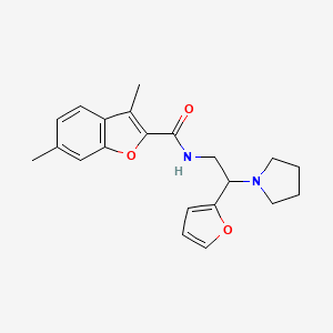 N-[2-(furan-2-yl)-2-(pyrrolidin-1-yl)ethyl]-3,6-dimethyl-1-benzofuran-2-carboxamide