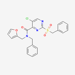 molecular formula C24H20ClN3O4S B11385133 N-benzyl-2-(benzylsulfonyl)-5-chloro-N-(furan-2-ylmethyl)pyrimidine-4-carboxamide 