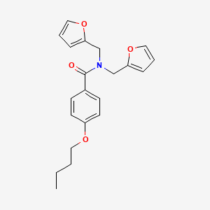 molecular formula C21H23NO4 B11385158 4-butoxy-N,N-bis(furan-2-ylmethyl)benzamide 