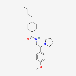 molecular formula C24H38N2O2 B11385164 4-butyl-N-[2-(4-methoxyphenyl)-2-(pyrrolidin-1-yl)ethyl]cyclohexanecarboxamide 