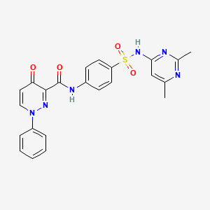 molecular formula C23H20N6O4S B11385171 N-{4-[(2,6-dimethylpyrimidin-4-yl)sulfamoyl]phenyl}-4-oxo-1-phenyl-1,4-dihydropyridazine-3-carboxamide 