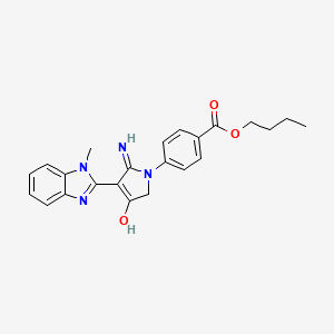 molecular formula C23H24N4O3 B11385174 Butyl 4-[5-amino-4-(1-methyl-1H-1,3-benzodiazol-2-YL)-3-oxo-2,3-dihydro-1H-pyrrol-1-YL]benzoate 