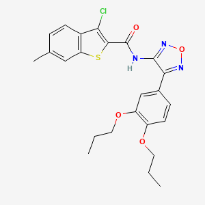 3-chloro-N-[4-(3,4-dipropoxyphenyl)-1,2,5-oxadiazol-3-yl]-6-methyl-1-benzothiophene-2-carboxamide