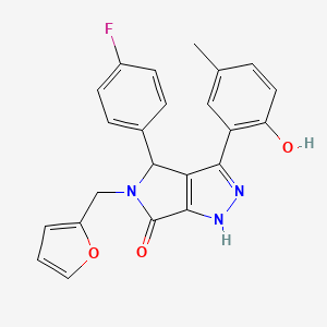 4-(4-fluorophenyl)-5-(furan-2-ylmethyl)-3-(2-hydroxy-5-methylphenyl)-4,5-dihydropyrrolo[3,4-c]pyrazol-6(1H)-one