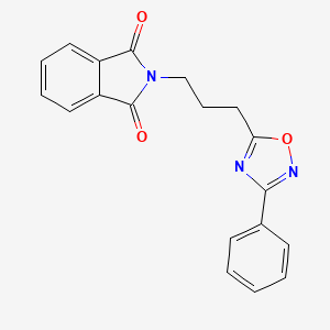 molecular formula C19H15N3O3 B11385200 2-[3-(3-Phenyl-[1,2,4]oxadiazol-5-yl)-propyl]-isoindole-1,3-dione 