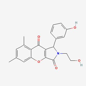 molecular formula C21H19NO5 B11385202 2-(2-Hydroxyethyl)-1-(3-hydroxyphenyl)-6,8-dimethyl-1,2-dihydrochromeno[2,3-c]pyrrole-3,9-dione 