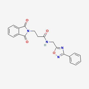 3-(1,3-dioxo-1,3-dihydro-2H-isoindol-2-yl)-N-[(3-phenyl-1,2,4-oxadiazol-5-yl)methyl]propanamide