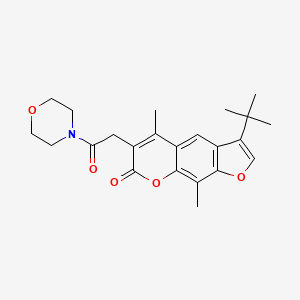 molecular formula C23H27NO5 B11385216 3-tert-butyl-5,9-dimethyl-6-[2-(morpholin-4-yl)-2-oxoethyl]-7H-furo[3,2-g]chromen-7-one 