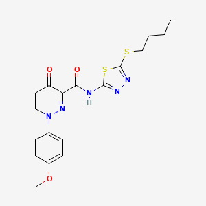 molecular formula C18H19N5O3S2 B11385236 N-[5-(butylsulfanyl)-1,3,4-thiadiazol-2-yl]-1-(4-methoxyphenyl)-4-oxo-1,4-dihydropyridazine-3-carboxamide 