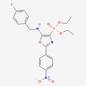 Diethyl (5-{[(4-fluorophenyl)methyl]amino}-2-(4-nitrophenyl)-1,3-oxazol-4-YL)phosphonate