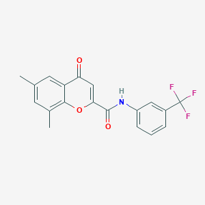 molecular formula C19H14F3NO3 B11385254 6,8-dimethyl-4-oxo-N-[3-(trifluoromethyl)phenyl]-4H-chromene-2-carboxamide 