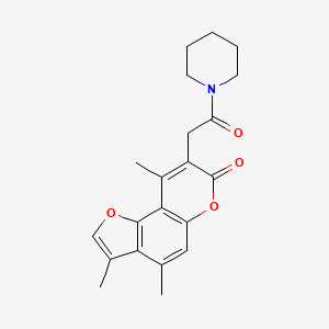 molecular formula C21H23NO4 B11385260 3,4,9-trimethyl-8-[2-oxo-2-(piperidin-1-yl)ethyl]-7H-furo[2,3-f]chromen-7-one 