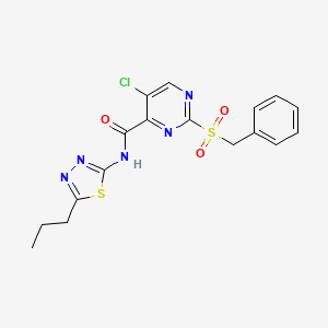 2-(benzylsulfonyl)-5-chloro-N-(5-propyl-1,3,4-thiadiazol-2-yl)pyrimidine-4-carboxamide