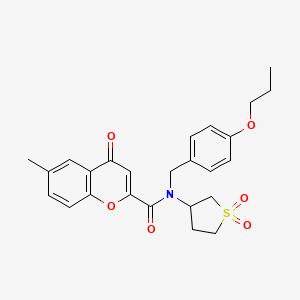 N-(1,1-dioxidotetrahydrothiophen-3-yl)-6-methyl-4-oxo-N-(4-propoxybenzyl)-4H-chromene-2-carboxamide