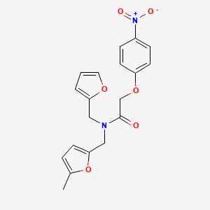 N-(furan-2-ylmethyl)-N-[(5-methylfuran-2-yl)methyl]-2-(4-nitrophenoxy)acetamide