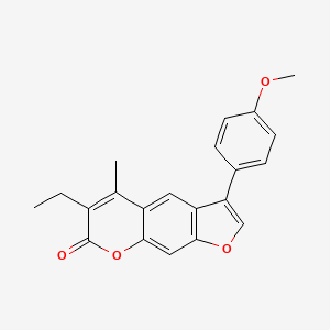 molecular formula C21H18O4 B11385369 6-ethyl-3-(4-methoxyphenyl)-5-methyl-7H-furo[3,2-g]chromen-7-one 