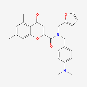 N-[4-(dimethylamino)benzyl]-N-(furan-2-ylmethyl)-5,7-dimethyl-4-oxo-4H-chromene-2-carboxamide