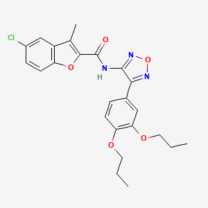 5-chloro-N-[4-(3,4-dipropoxyphenyl)-1,2,5-oxadiazol-3-yl]-3-methyl-1-benzofuran-2-carboxamide