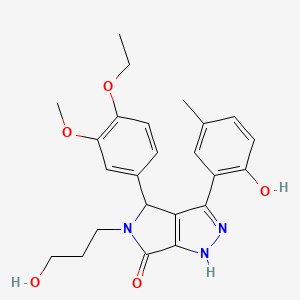 molecular formula C24H27N3O5 B11385419 4-(4-ethoxy-3-methoxyphenyl)-3-(2-hydroxy-5-methylphenyl)-5-(3-hydroxypropyl)-4,5-dihydropyrrolo[3,4-c]pyrazol-6(1H)-one 