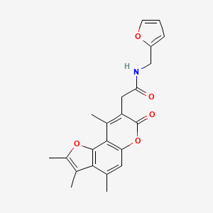 N-(furan-2-ylmethyl)-2-(2,3,4,9-tetramethyl-7-oxo-7H-furo[2,3-f]chromen-8-yl)acetamide