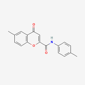 molecular formula C18H15NO3 B11385462 6-methyl-N-(4-methylphenyl)-4-oxo-4H-chromene-2-carboxamide 