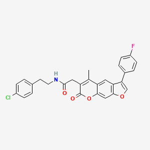 N-[2-(4-chlorophenyl)ethyl]-2-[3-(4-fluorophenyl)-5-methyl-7-oxo-7H-furo[3,2-g]chromen-6-yl]acetamide