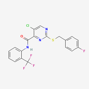 5-chloro-2-[(4-fluorobenzyl)sulfanyl]-N-[2-(trifluoromethyl)phenyl]pyrimidine-4-carboxamide