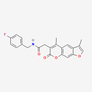 2-(3,5-dimethyl-7-oxo-7H-furo[3,2-g]chromen-6-yl)-N-(4-fluorobenzyl)acetamide