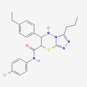 molecular formula C22H24ClN5OS B11385530 N-(4-chlorophenyl)-6-(4-ethylphenyl)-3-propyl-6,7-dihydro-5H-[1,2,4]triazolo[3,4-b][1,3,4]thiadiazine-7-carboxamide 