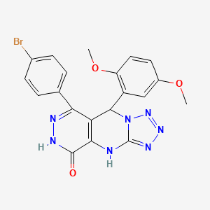 molecular formula C20H16BrN7O3 B11385533 10-(4-bromophenyl)-8-(2,5-dimethoxyphenyl)-2,4,5,6,7,11,12-heptazatricyclo[7.4.0.03,7]trideca-1(9),3,5,10-tetraen-13-one 