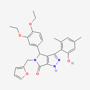 molecular formula C28H29N3O5 B11385583 4-(3,4-diethoxyphenyl)-5-(furan-2-ylmethyl)-3-(2-hydroxy-4,6-dimethylphenyl)-4,5-dihydropyrrolo[3,4-c]pyrazol-6(1H)-one 