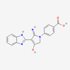 4-[5-Amino-4-(1H-1,3-benzodiazol-2-YL)-3-oxo-2,3-dihydro-1H-pyrrol-1-YL]benzoic acid