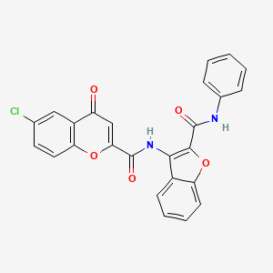 molecular formula C25H15ClN2O5 B11385596 6-chloro-4-oxo-N-[2-(phenylcarbamoyl)-1-benzofuran-3-yl]-4H-chromene-2-carboxamide 